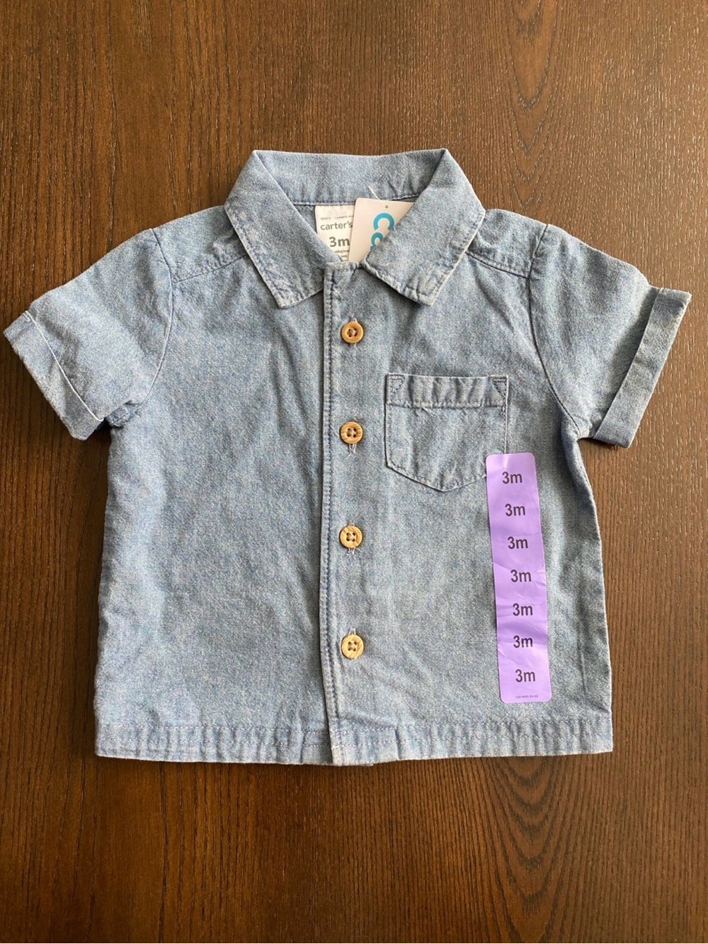 Carter's Light Blue Short-Sleeve Button-Down Shirt